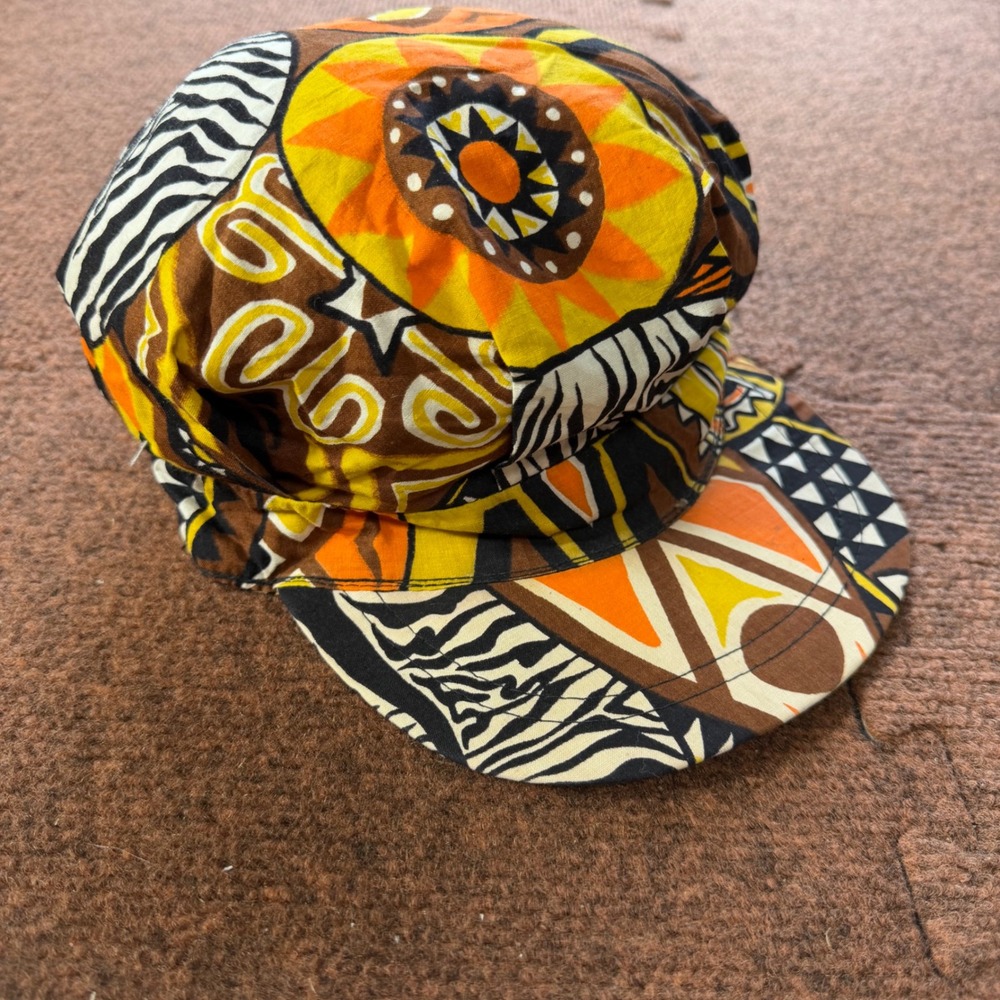 African Tribal Print Newsboy Cap Mens Geometric Zebra Sunburst Hat Multi-Color